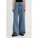 KLJ LR WIDE LEG MID MARBLE BLUE