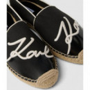 KAMINI SIGNIA TOE SLIP ON BLACK CANVAS