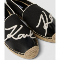 KAMINI SIGNIA TOE SLIP ON BLACK CANVAS