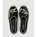 KAMINI SIGNIA TOE SLIP ON BLACK CANVAS