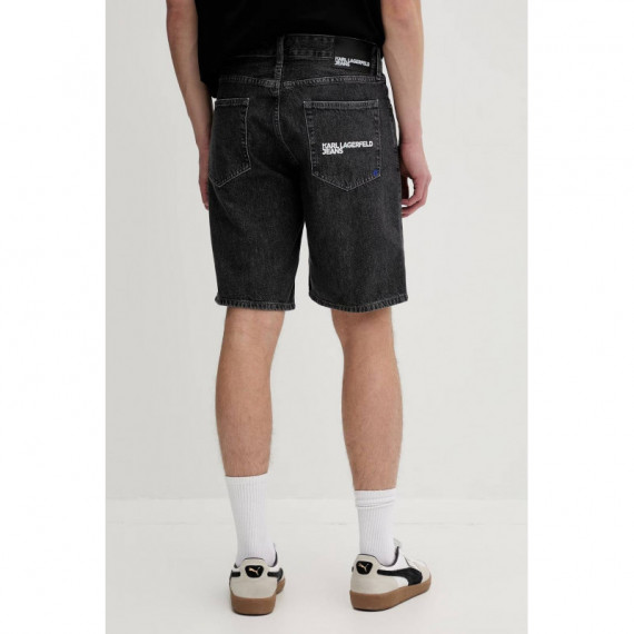 KLJ REGULAR LOGO DENIM SHORT MID GREY 2