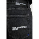KLJ REGULAR LOGO DENIM SHORT MID GREY 2