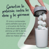 Contenedor de Pañales Sangenic Twist&click Blanco+ 4 Recambios  TOMMEE TIPPEE