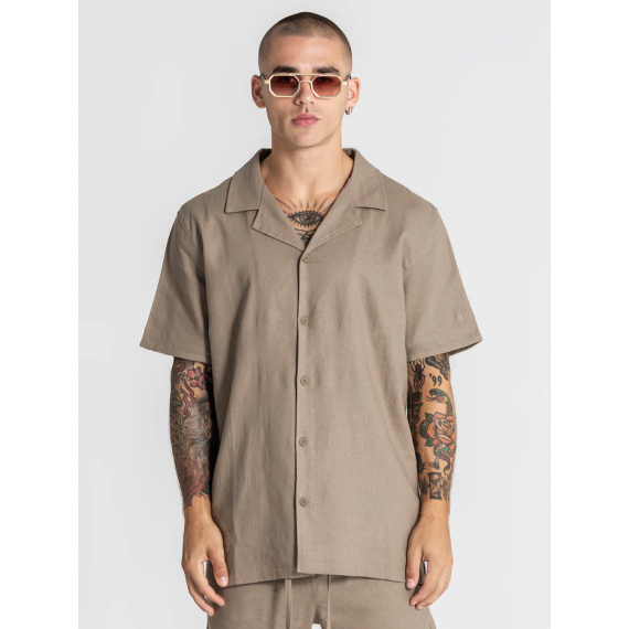 Camisa Gk Nature Linen Marrón  GIANNIKAVANAGH