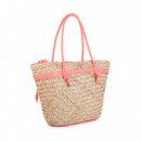 Bolso Capazo con Asas y Detalles de Efecto Piel  LOLA CASADEMUNT