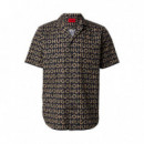Camisa Relaxed Fit con Logo Estampado  HUGO BOSS