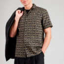 Camisa Relaxed Fit con Logo Estampado  HUGO BOSS