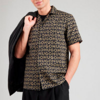Camisa Relaxed Fit con Logo Estampado  HUGO BOSS