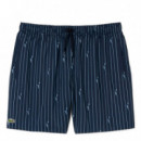 Short de Baño con Estampado de Cocodrilos  LACOSTE