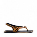 Sandalias Piel Estampado Animal Joya Mumias