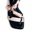 Sandalias Piel Estampado Animal Tachas Mbeya