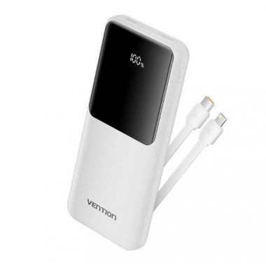 VENTION POWERBANK FHOW0 20.000MAH / 22.5W/ BLANCA  Incluye Cable USB Tipo-C y Lightning