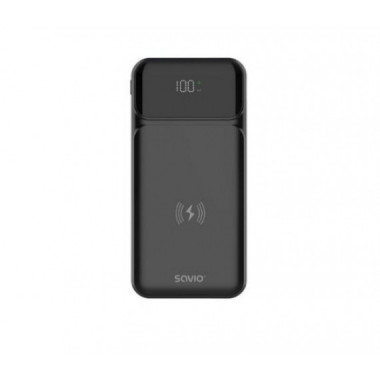SAVIO Powerbank BA-09 10000MAH Qi Charging Negro