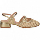 SIN TALON PUNTA RAFIA ORO+BEIGE