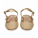 SIN TALON PUNTA RAFIA ORO+BEIGE