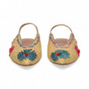 SIN TALON RAFIA+FLORES BEIGE