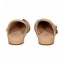 SIN TALON RAFIA+FLORES BEIGE