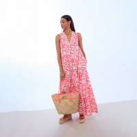 Bolso Capazo con Asas y Detalles de Efecto Piel  LOLA CASADEMUNT