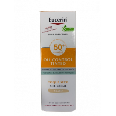 Eucerin Sun Protection Spf 50+ Oil Control Tinted 1 Tubo 50 Ml Color Claro  BDF