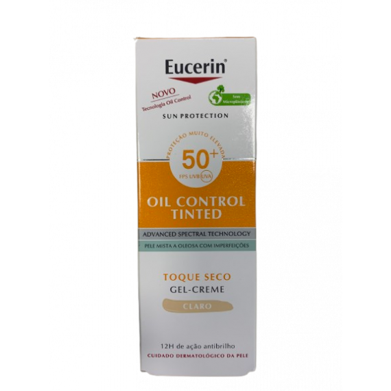 Eucerin Sun Protection Spf 50+ Oil Control Tinted 1 Tubo 50 Ml Color Claro  BDF