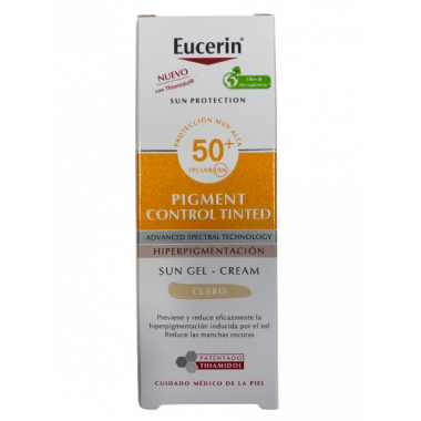 Eucerin Sun Protection Spf 50+ Pigment Control Tinted 1 Envase 50 Ml Color Claro  BDF
