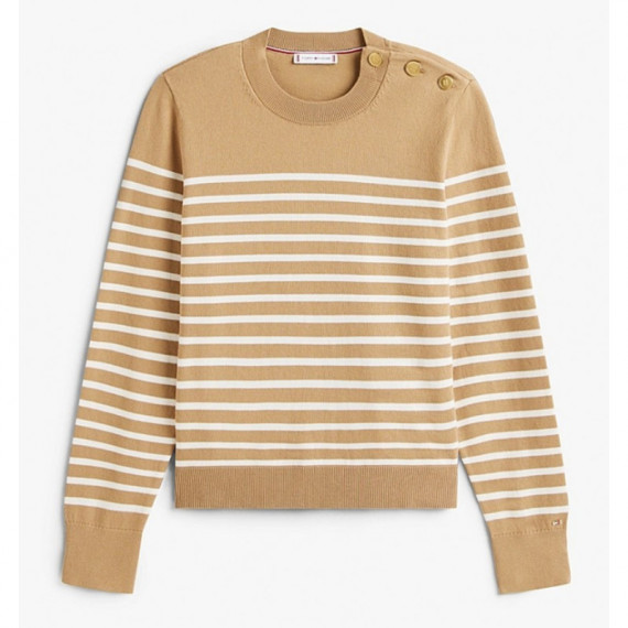 TOMMY HILFIGER - CO JERSEY MID GG LS GOLD BTN SWT - 0AF - F|WW0WW47305/0AF