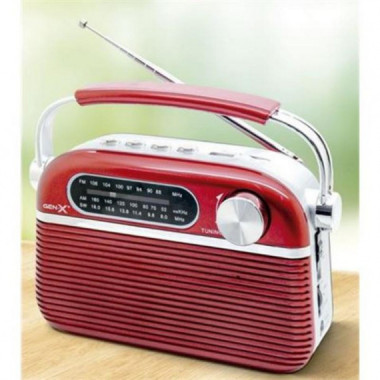 Radio Cl&aacute;sica Recargable con Bluetooth Gen-X 4408 Roja