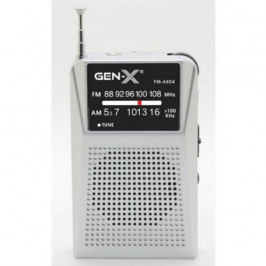 Radio Port&aacute;til Anal&oacute;gica AM/FM Gen-X FM-4404 Gris