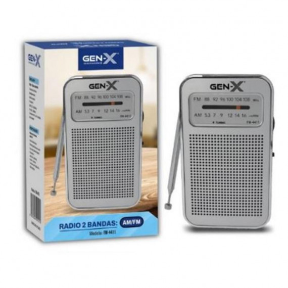 Radio Portátil Analógica AM/FM Gen-X FM-4411 Plata