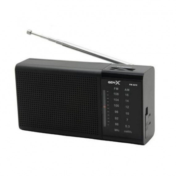 Radio Portátil Gen-X AM/FM con Dial Clásico Negra