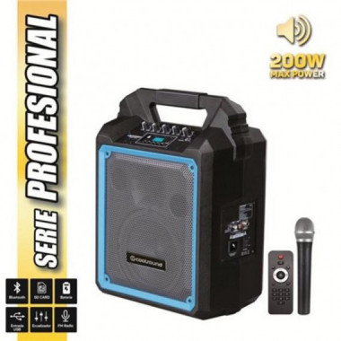 Altavoz Autoamplificado Coolsound PRO200 6.5" 200W con Bater&iacute;a y Micr&oacute;fono Inal&aacute;mbrico