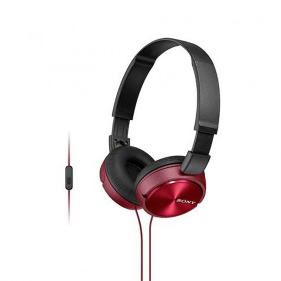 Auriculares de Diadema Plegables Sony MDR-ZX110AP con Micrófono, Rojo