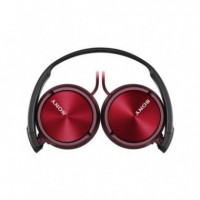 Auriculares de Diadema Plegables SONY MDR-ZX110AP con Micrófono, Rojo