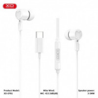 Auriculares con Micrófono y Cable Tipo C XO EP81 Blancos