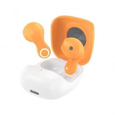 Auriculares Bluetooth TWS XO G28 Naranja con Estuche Espejo