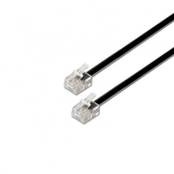 Cable de Teléfono RJ11 de 2 Metros, 4 Vías Macho-macho AISENS