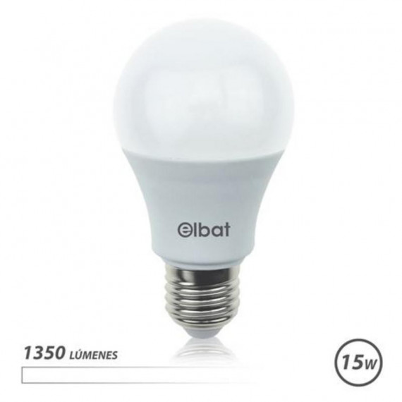 Bombilla LED Elbat A60 15W, 1350 Lúmenes, Casquillo E27, Luz Blanca