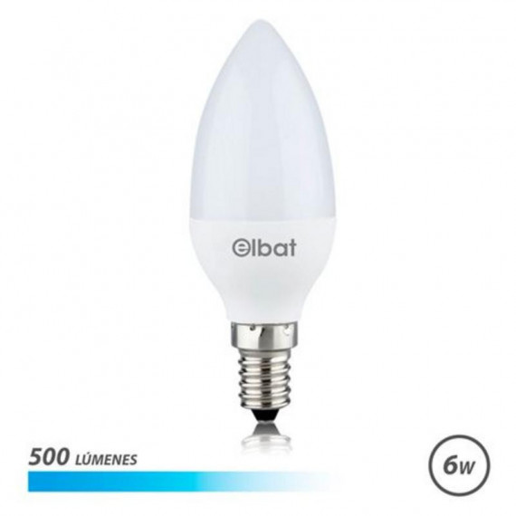 Bombilla LED Elbat C37 | 6W | 500LM | E14 | Luz Fría 6500K