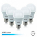 Pack de 5 Bombillas LED Elbat A60 12W 1080LM E27 Luz Fría