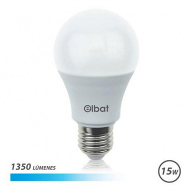 Bombilla LED Elbat A60 15W 1350LM E27 Luz Fr&iacute;a 6500K
