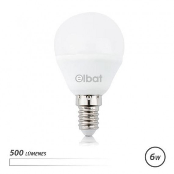 Bombilla LED Elbat G45 E14 | 6W | 500 Lúmenes | Luz Blanca