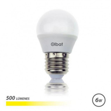 Bombilla LED Elbat G45 6W 500 L&uacute;menes E27 Luz C&aacute;lida