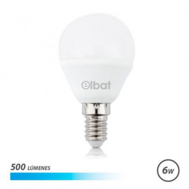 Bombilla LED Elbat G45 | 6W | 500 L&uacute;menes | E14 | Luz Fr&iacute;a