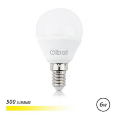 Bombilla LED Elbat G45 | 6W | 500LM | E14 | Luz C&aacute;lida