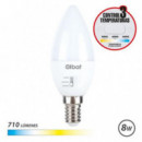 Bombilla LED Elbat C37 8W 710LM E14 con Luz Cálida/Blanca/Fría Seleccionable