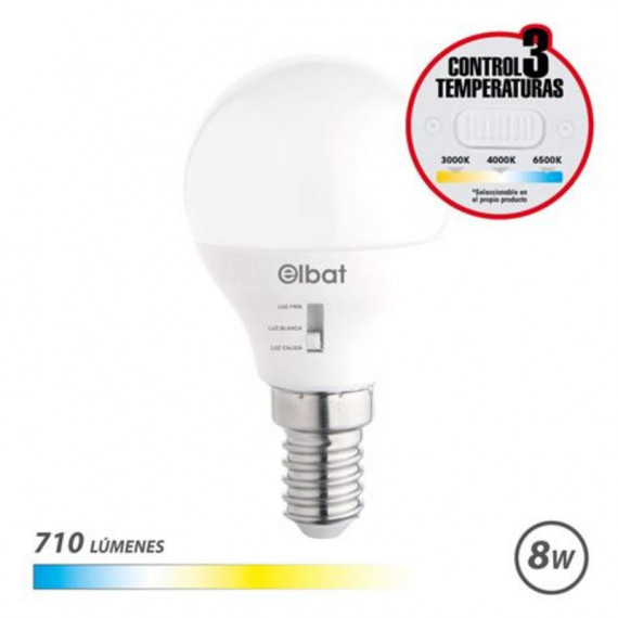 Bombilla LED G45 Elbat 8W 710LM E14 con Luz CCT Seleccionable
