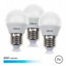 Pack 3 Bombillas LED Elbat G45 E27 7W 600 Lúmenes Luz Fría