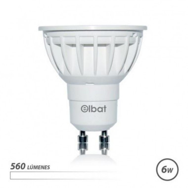 Bombilla LED GU10 Elbat 6W, 560 L&uacute;menes, Luz Blanca 4000K