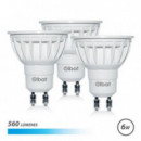 Pack de 3 Bombillas LED GU10 Elbat 6W, 560 Lúmenes, Luz Fría