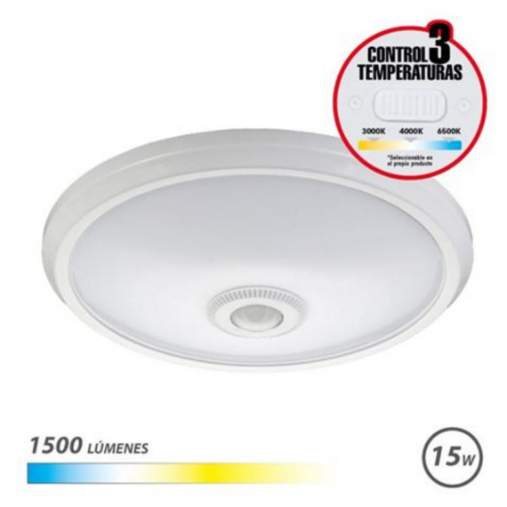 Aplique de Superficie LED con Sensor Elbat 15W 1500lm Luz CCT